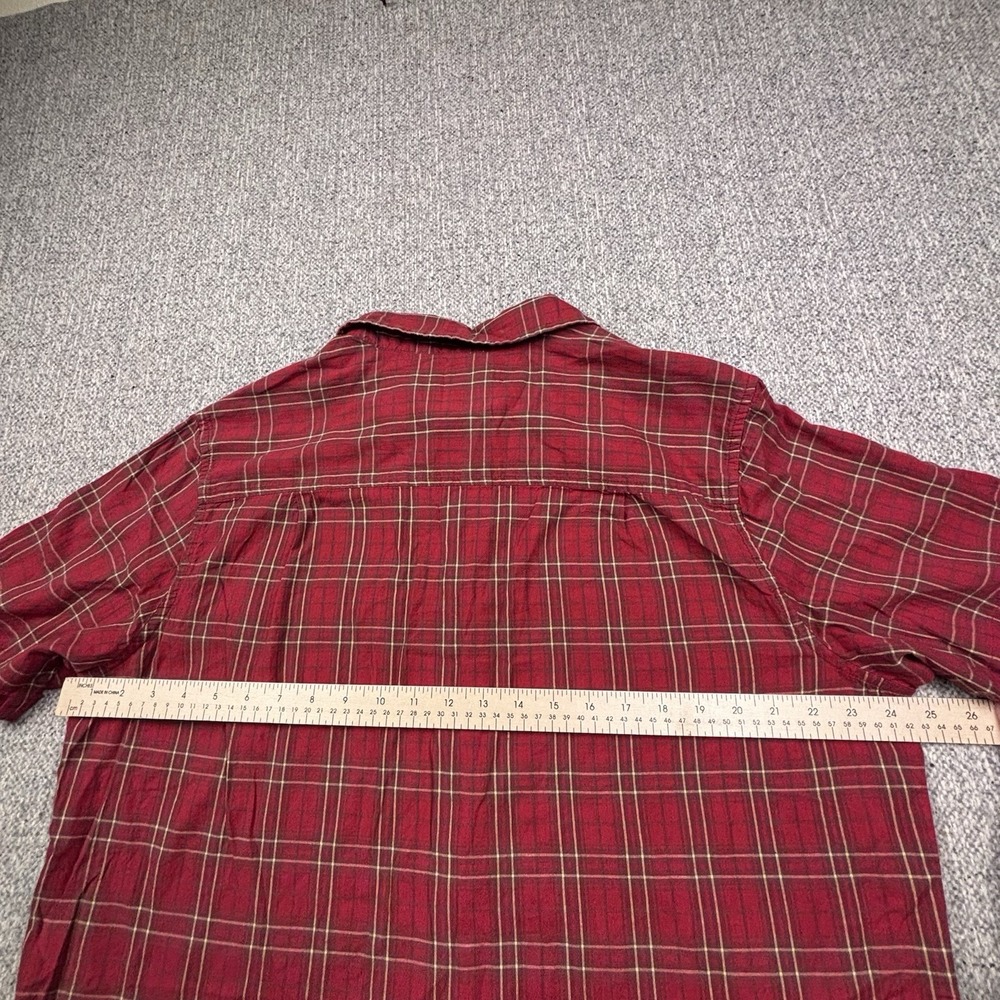 Woolrich Mens L Red Plaid Button Up Shirt Short Sleeve Outdoor - Picture 6 of 6